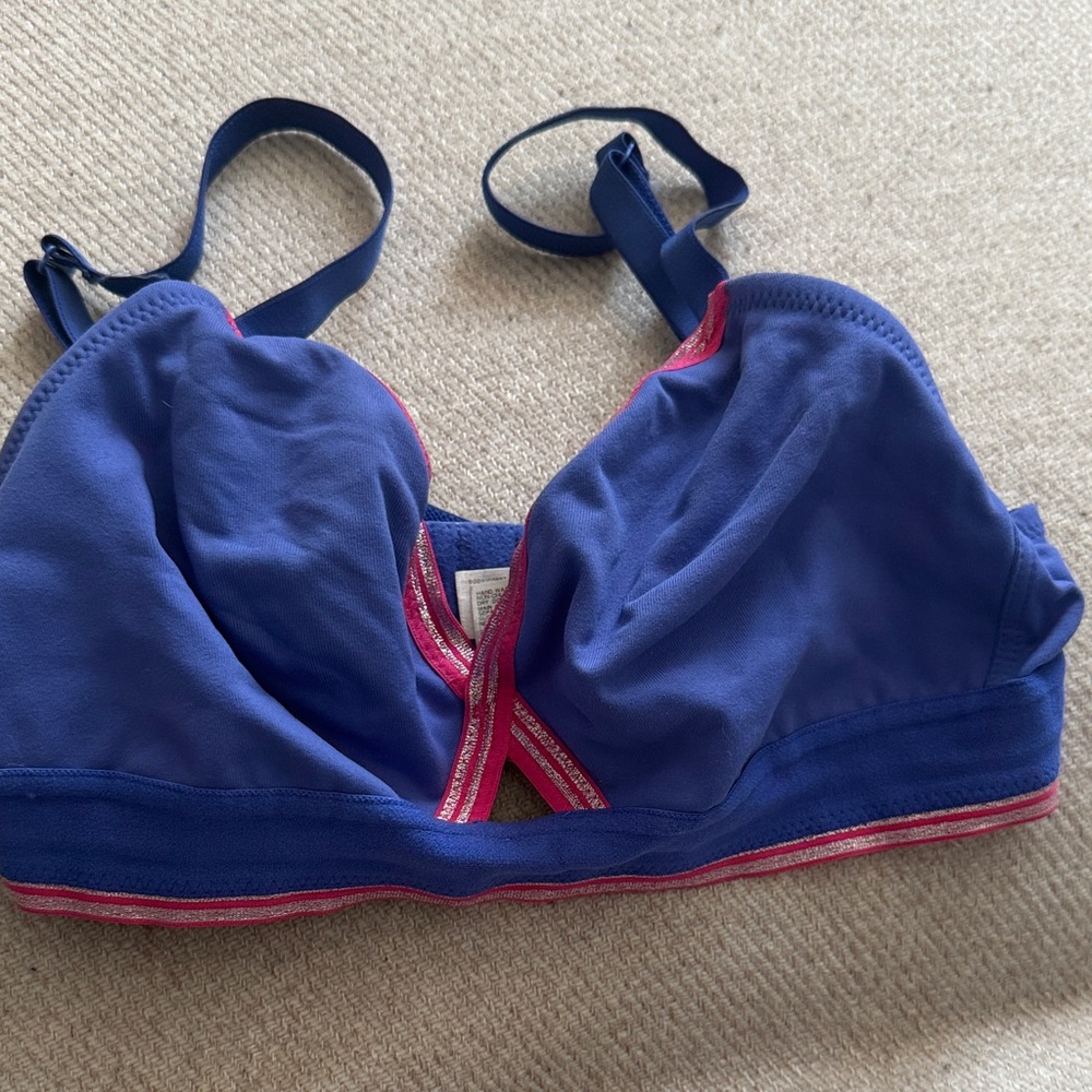 Vibrant Blue and Pink Bikini Top